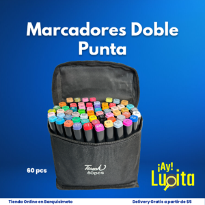 Marcadores doble punta - 60 pcs
